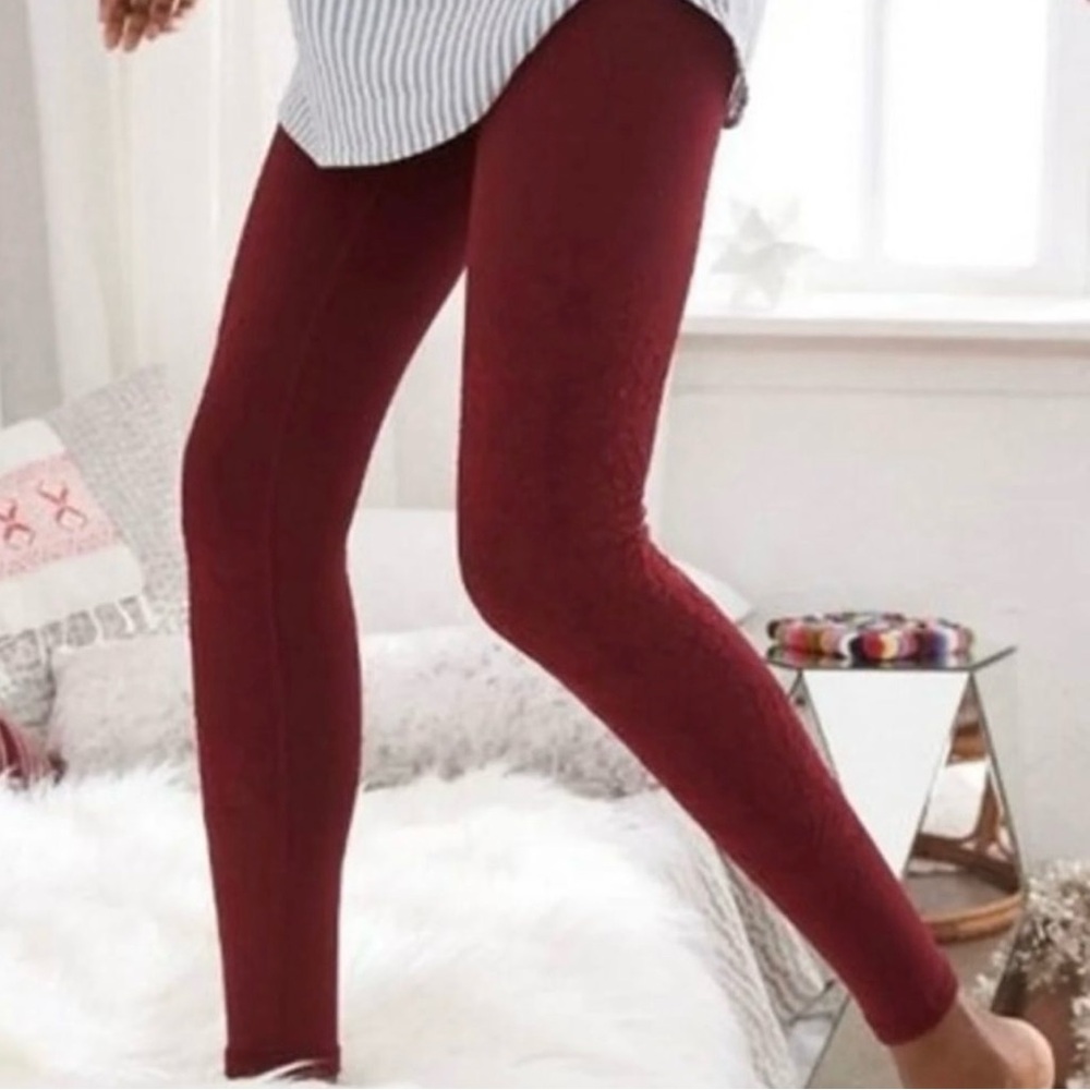 Aerie chill play move leggings in burgundy/maroon